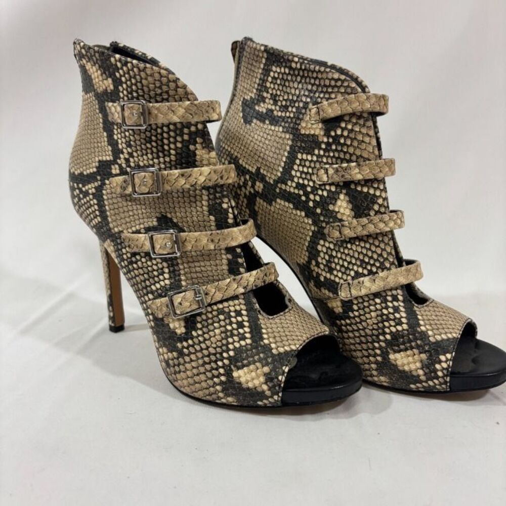 Karl Lagerfeld Snakeskin Print High Heel Booties – Size 6.5